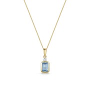 9ct Yellow Gold 0.85ct Blue Topaz Pendant