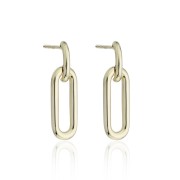 9ct Yellow Gold Paperclip Link Style Drop Earrings