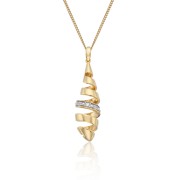 Yellow Gold Plated Cubic Zirconia Spiral Drop Pendant