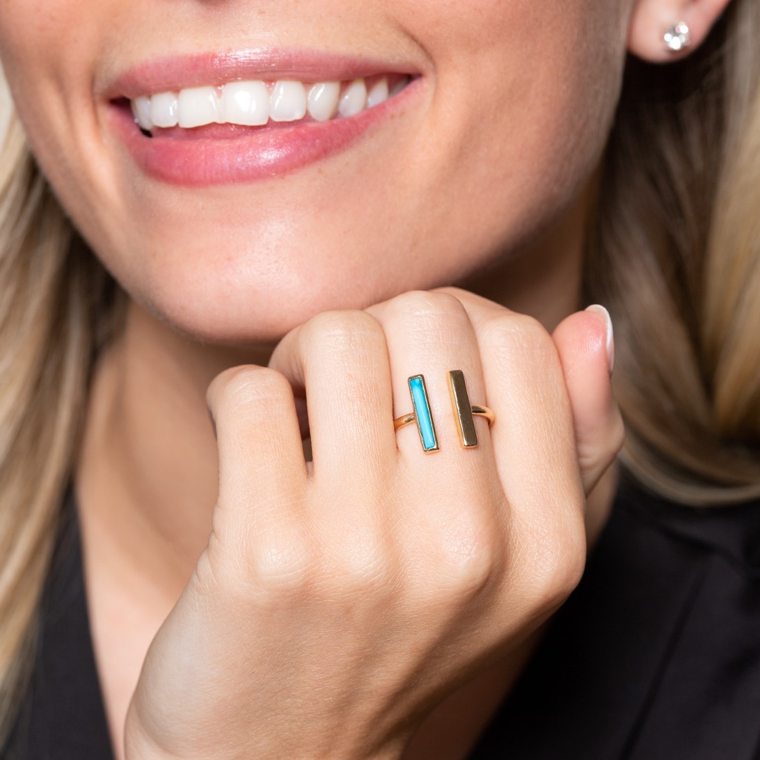 hum/ハム T bar ring Hum Diamond ID Bar Ring