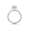 Platinum Lab Grown 0.75ct Pear Diamond Halo Shoulders Ring