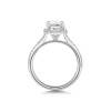Platinum Lab Grown 2.00ct Radiant Diamond Halo Shoulders Ring