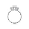 Platinum Lab Grown 1.50ct Emerald Diamond 3 Stone Ring