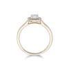 18ct Yellow Gold Brilliant Cut 0.33ct Diamond Halo Ring