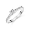 Platinum 4 Claw 0.33ct Round Brilliant Diamond Solitaire Ring with Channel Set Shoulders