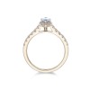 18ct Yellow Gold Marquise Cut 0.70ct Diamond Halo Solitaire Ring