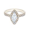 18ct Yellow Gold Marquise Cut 1.15ct Diamond Halo Solitaire Ring