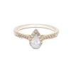 18ct Yellow Gold Pear Cut 0.45ct Diamond Halo Solitaire Ring