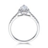 Platinum Pear Cut 0.70ct Diamond Halo Ring