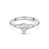 Platinum 0.50ct Pear Diamond Solitaire Ring with Baguette Cut Shoulders