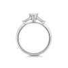 Platinum 0.50ct Pear Diamond Solitaire Ring with Baguette Cut Shoulders