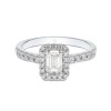 Platinum Emerald Cut 0.80ct Diamond Halo Ring