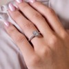Platinum Emerald Cut 0.80ct Diamond Halo Ring