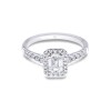 Platinum Emerald Cut 1.50ct Diamond Halo Ring