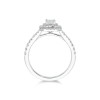 Platinum Emerald Cut 0.33ct Diamond Halo Solitaire Ring