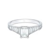 Platinum Emerald Cut 0.75ct Diamond Solitaire Ring