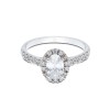 Platinum Oval Cut 0.75ct Diamond Halo Ring