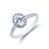 Platinum Oval Cut 0.75ct Diamond Halo Ring