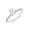 Platinum Oval Cut 0.75ct Diamond Solitaire Ring
