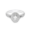 Platinum Oval Cut 0.33ct Diamond Halo Solitaire Ring