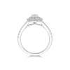 Platinum Oval Cut 0.33ct Diamond Halo Solitaire Ring