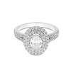 Platinum Oval Cut 0.75ct Diamond Halo Solitaire Ring