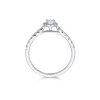 Platinum Oval Cut 0.60ct Diamond Halo Solitaire Ring