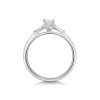Platinum Radiant 0.40ct Diamond Solitaire Ring with Baguette Shoulders