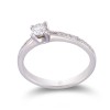 18ct White Gold Round Brilliant Diamond Solitaire with Diamond Shoulders, Total Weight 0.30ct.