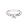 18ct White Gold Round Brilliant Diamond Solitaire with Diamond Shoulders, 0.75ct Total Weight