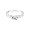 18ct White Gold Round Brilliant Diamond Solitaire with Pave Set Diamond Shoulders, Approx. 0.60ct Total Weight