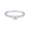 18ct White Gold Round Brilliant Diamond Solitaire with Channel Set Diamond Shoulders, Approx. 0.50ct Total Weight
