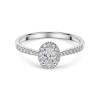 9ct White Gold Oval Cut 0.50ct Diamond Halo Solitaire Ring