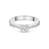 Platinum 4 Claw 0.75ct Round Brilliant Diamond Ring with Channel Set Shoulders
