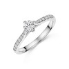 Platinum 4 Claw Compass Set 0.33ct Round Brilliant Diamond Solitaire Ring with Claw Set Shoulders