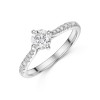 Platinum 4 Claw Compass Set 0.75ct Round Brilliant Diamond Solitaire Ring with Claw Set Shoulders