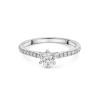 Platinum 6 Claw Tulip Set 0.50ct Round Brilliant Diamond Solitaire with Diamond Shoulders Ring
