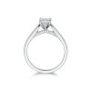 Platinum Princess Cut 0.50ct Diamond V-Shape Solitaire Ring with Diamond Accent