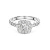 Platinum 1.00ct Princess Cut Diamond Halo Ring 