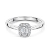 Platinum Emerald Cut 0.33ct Diamond Halo Ring