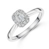 Platinum Emerald Cut 0.33ct Diamond Halo Ring