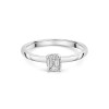 Platinum Emerald Cut 0.33ct Diamond Solitaire Ring with Hidden Halo