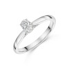 Platinum Oval 0.33ct Diamond Solitaire Ring with Diamond Accent