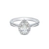 Platinum Pear Cut 0.50ct Diamond Halo Ring with Diamond Shoulders