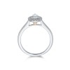 Platinum Pear Cut 0.50ct Diamond Halo Ring with Diamond Shoulders