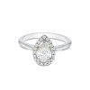 Platinum Pear Cut 0.75ct Diamond Halo Solitaire Ring