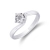 9ct White Gold Brilliant Cut 0.15ct Diamond Twist Solitaire Ring