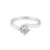 9ct White Gold Brilliant Cut 0.15ct Diamond Twist Solitaire Ring