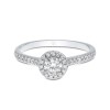 Platinum Brilliant Cut 0.55ct Diamond Halo Ring