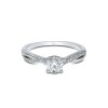 Platinum Brilliant Cut 0.75ct Diamond Twist Solitaire Ring
